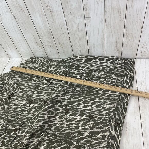 Jessica London Denim Jacket Women’s Sz 32W  Olive Green Cream Print - NEW - Picture 9 of 11